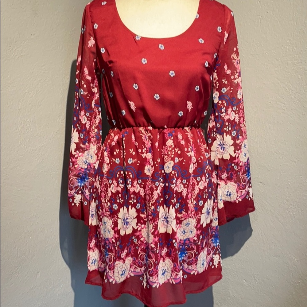 Long sleeve mini dress